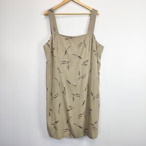 Vintage Stacey Tyler Wheat Print Pinafore Jumper Dress Plus Size 22W Cottagecore